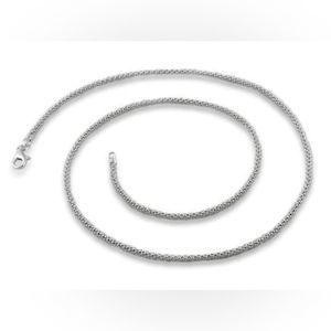 18 inch Solid 925 Sterling Silver Popcorn Chain 1.6 mm